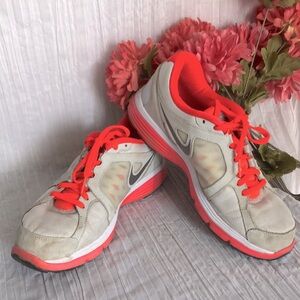 NIKE size 10 Dual Fusion Run H20 Repeal running athletic sneakers gray & coral